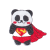 Белый 0001 вышивка Супер панда